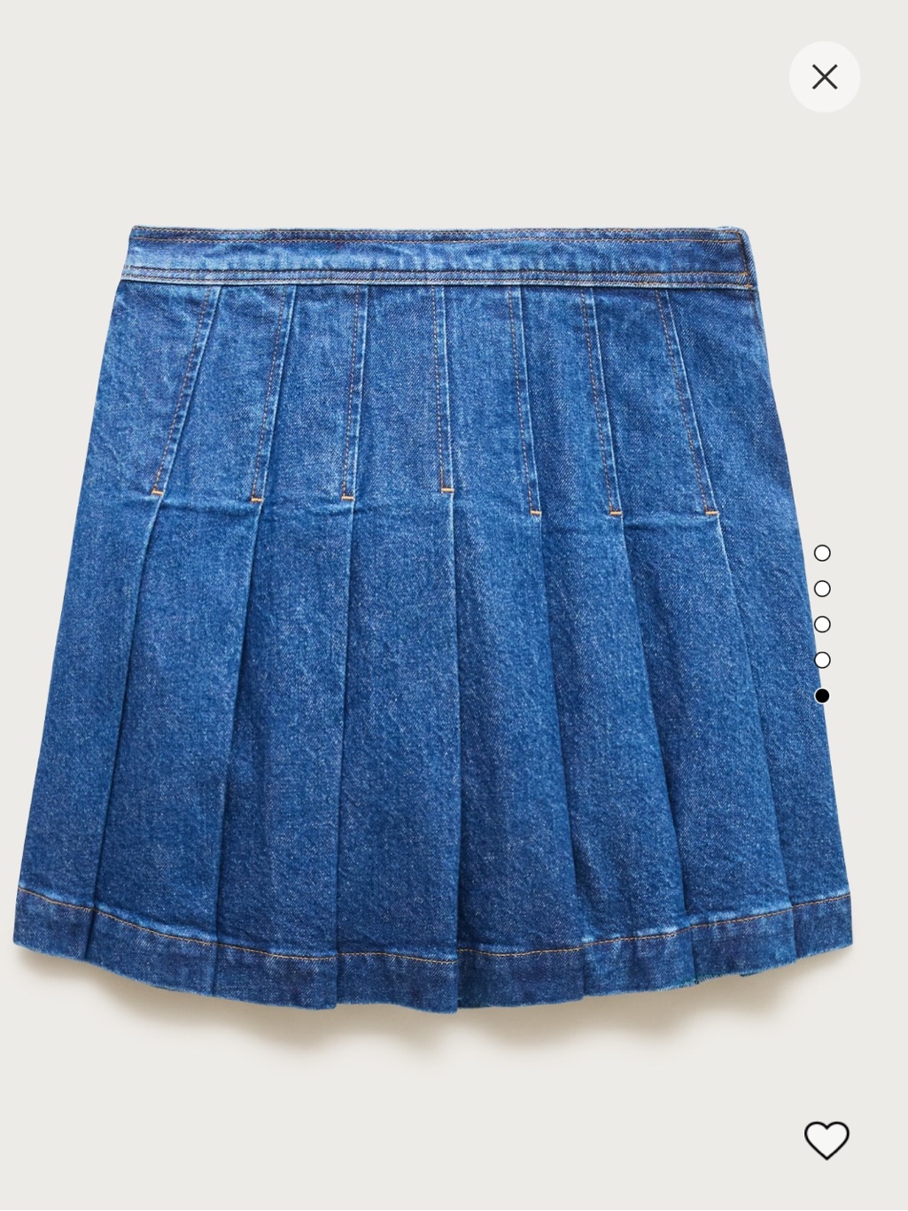 Pleated Denim Mini Skirt